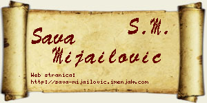 Sava Mijailović vizit kartica